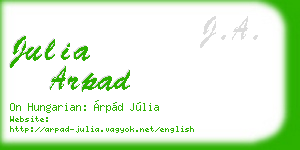 julia arpad business card